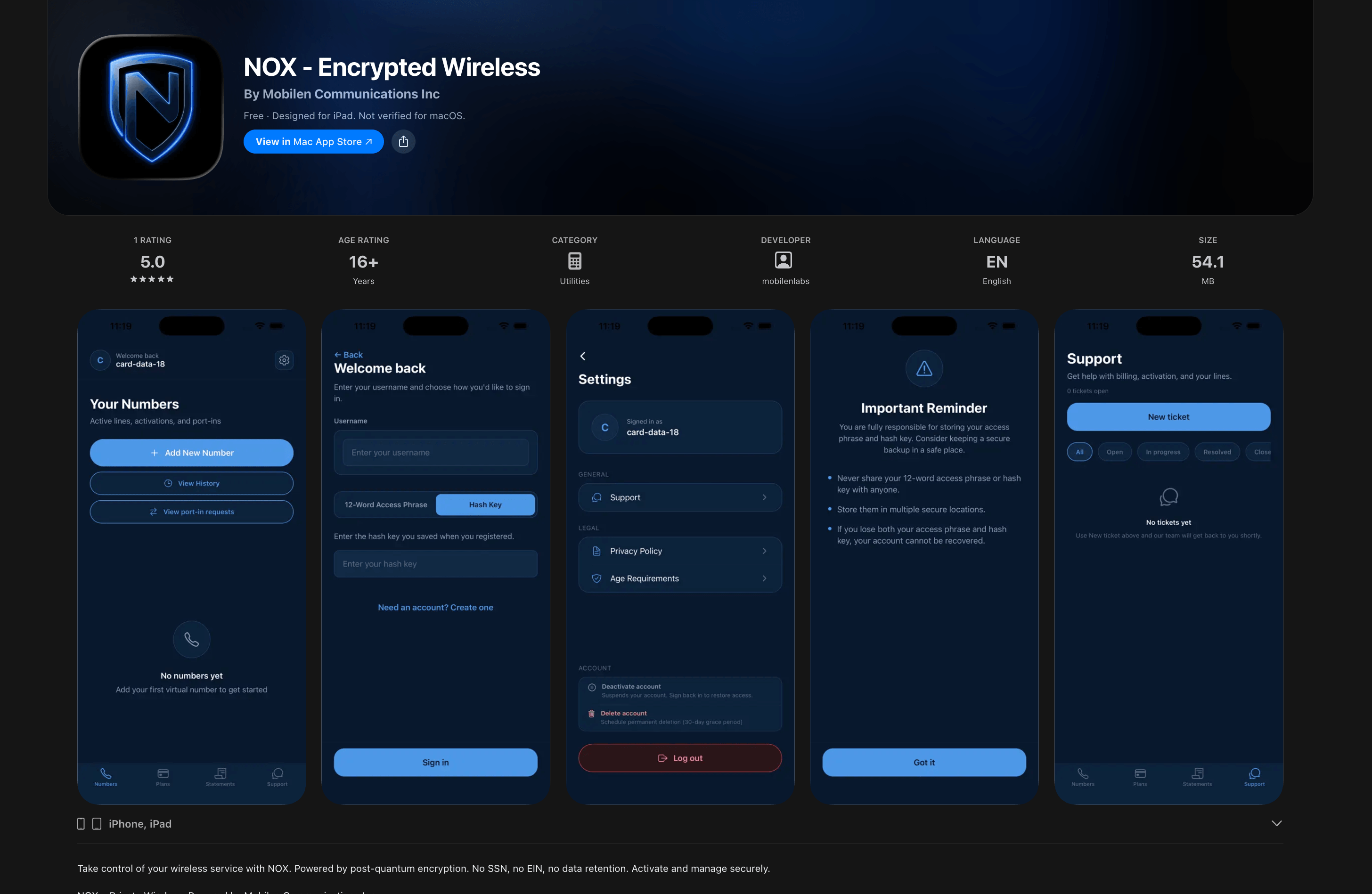 NOX - Encrypted Wireless NOX - Encrypted Wireless